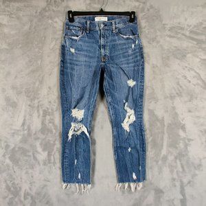 Abercrombie & Fitch Jeans Women 27 4 Blue Mom Jean High Rise Denim Stretch 27x25